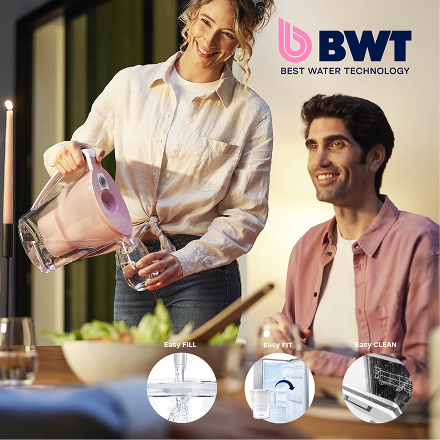 BWT Aqualizer Easy Fill, Easy Fit and Easy Clean Water Filter Pitcher