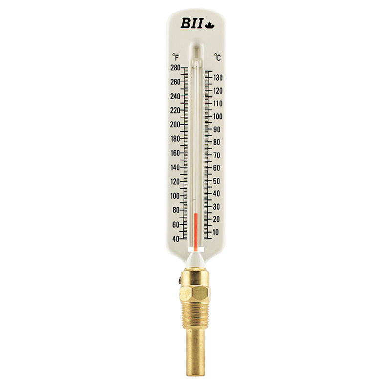 Boshart THW8-S2-280 T571 Straight Hot Water Thermometer 1/2"LM