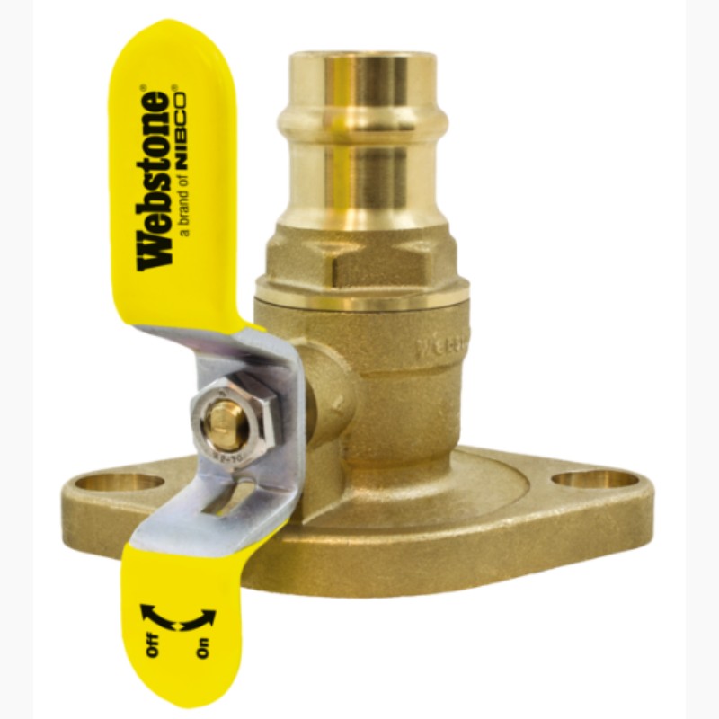 Webstone Válvula de bola de latón de puerto completo con brida de bomba x sudor de 2" H-50407HV