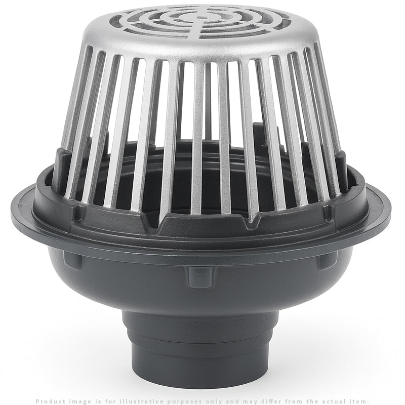 ZA121-Zurn-12-Inch-Diameter-Cast-Iron-Roof-Drain-Aluminum-Dome-IMG-1