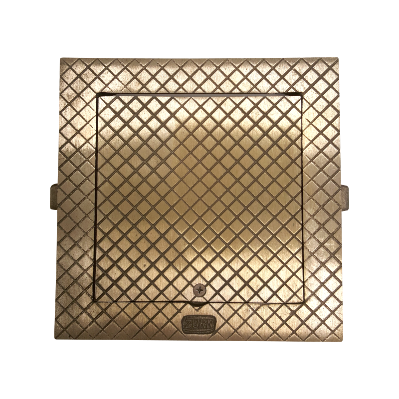 Zurn ZAB1461 Panel de acceso al piso con bisagras cuadradas de bronce