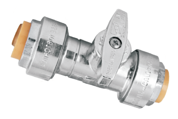 BMI 38904 Tope recto de 1/2"PF x 1/2"PF - Válvula cromada - 1/4 de vuelta - Sin plomo (Cantidades por paquete)