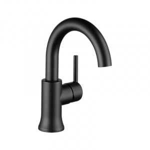 Delta 559Ha-Bl-Dst Matte Black Trinsic: Single Handle High-Arc Lavatory Faucet With Pop-Up Single Handle Lever