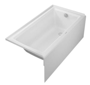 Duravit 700442000000090 BATHTUB ARCHITEC 60"X30", WHITE, WITH INTEGRATED PANEL TILE FLANGE,H.18",DRAIN RIGHT