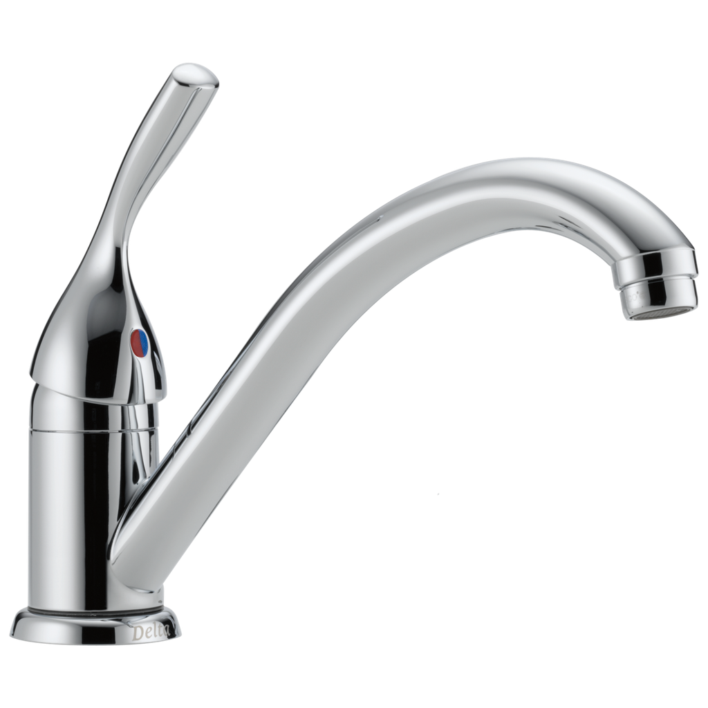 Delta 101-Dst Chrome S/L 1-Hole Kitchen Faucet