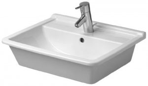 Duravit 0302560030 STARCK 3 WHITE 3-H COUNTERTOP VANITY LAV