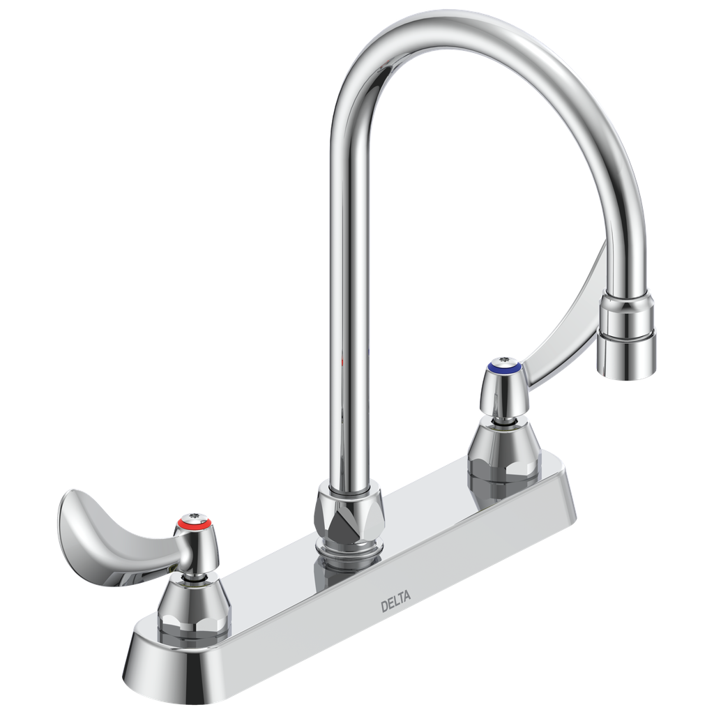 Delta 26C3944 Two Bld Hdl 8" Cast Deck-Mount Faucet Chrome