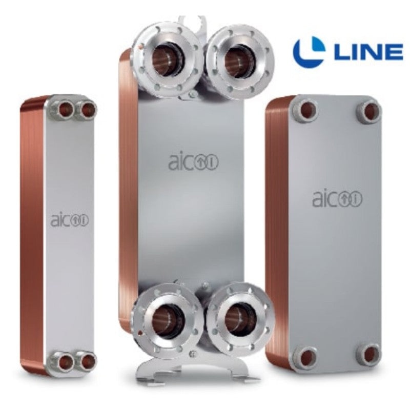Intercambiador de calor de placas soldadas AIC LA14-40 de pared simple (conexión MIP 3/4) 