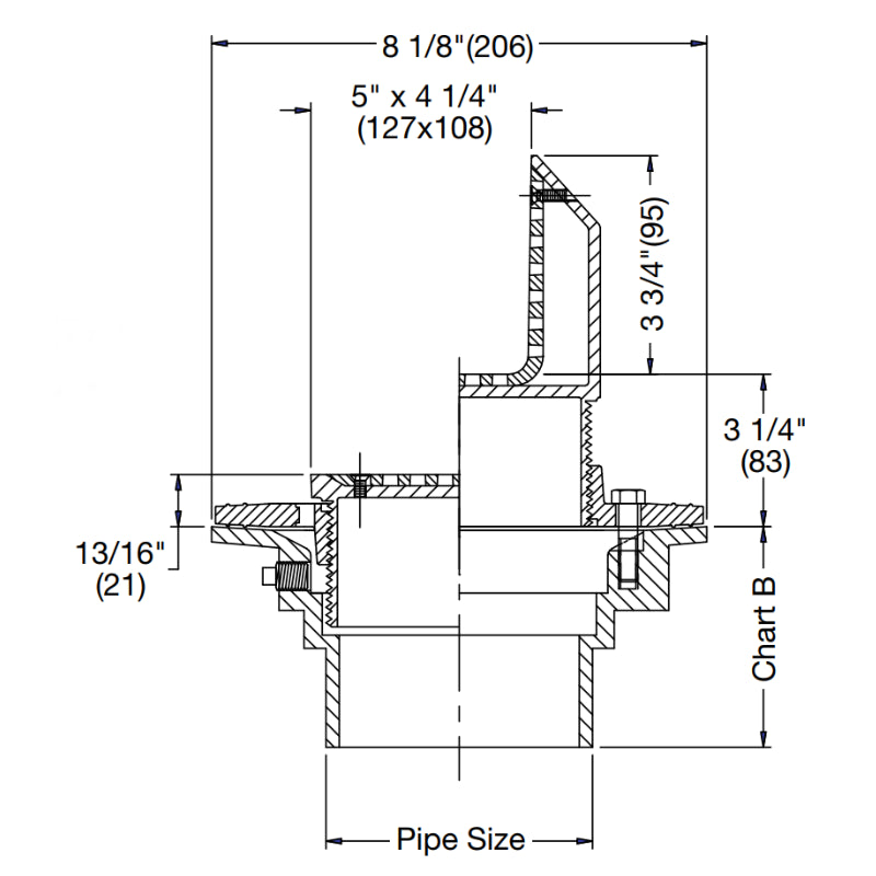 Watts FD-100-AS - Floor Drain with Angle Strainer