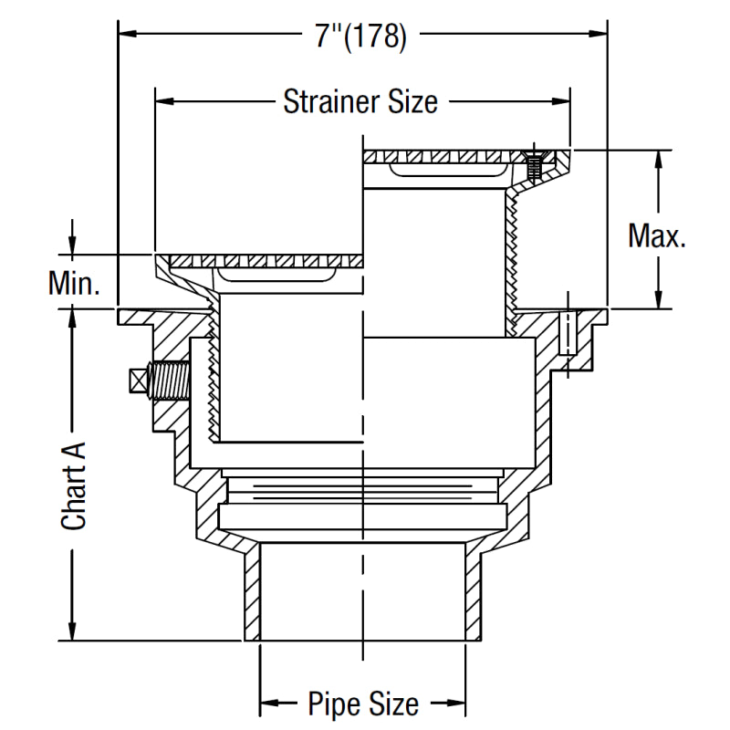 Watts FD-1200-L - Floor Drain with Square Heavy Duty Stainless Steel Strainer IMG 2