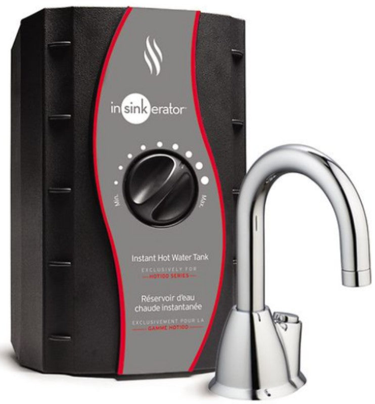 Copia del dispensador de agua caliente instantáneo con botón pulsador InSinkErator HOT100SN-SS (níquel satinado) 