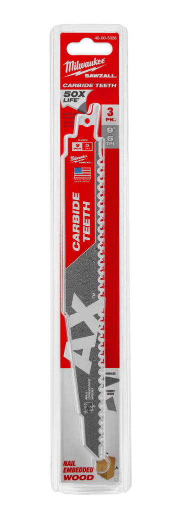 MILWAUKEE 48-00-5326 9IN CAX 3PK SAWZALL BLADE