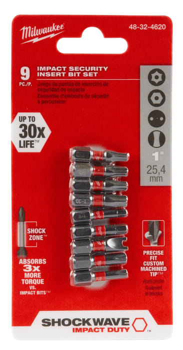 MILWAUKEE 48-32-4620 9PC SHOCKWAVESECURITY BIT SET