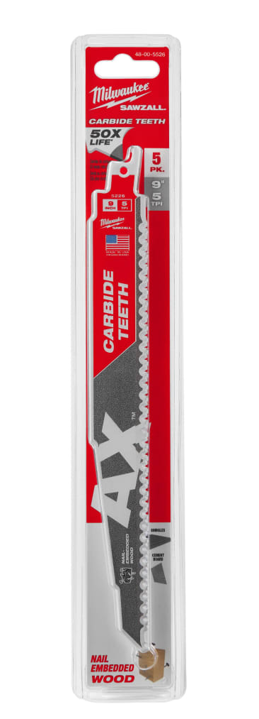 MILWAUKEE 48-00-5526 9IN CAX 5PK SAWZALL BLADE