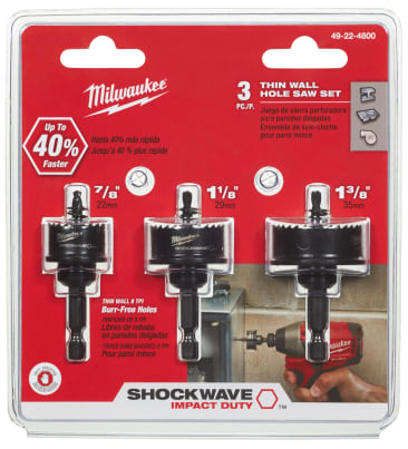 MILWAUKEE 49-22-4800 3-PIECE THIN WALL HOLE SAW SET