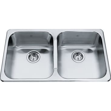 Kindred KIL QD1831-8 DBL BOWL SINK L-LEDGE