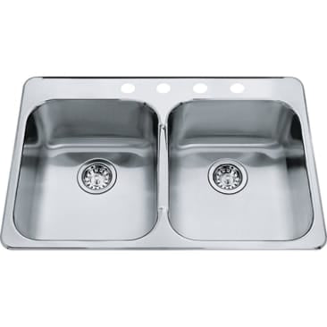 Kindred KIL QDL2031-8-4 DBL BOWL SS SINK 4-H