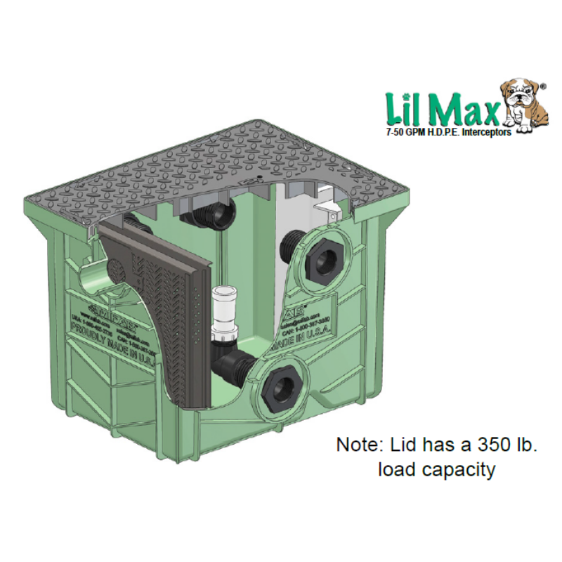 MIFAB Lil-25-O 25 GPM HDPE Oil Interceptor 16.4 Gallon Holding Capacity