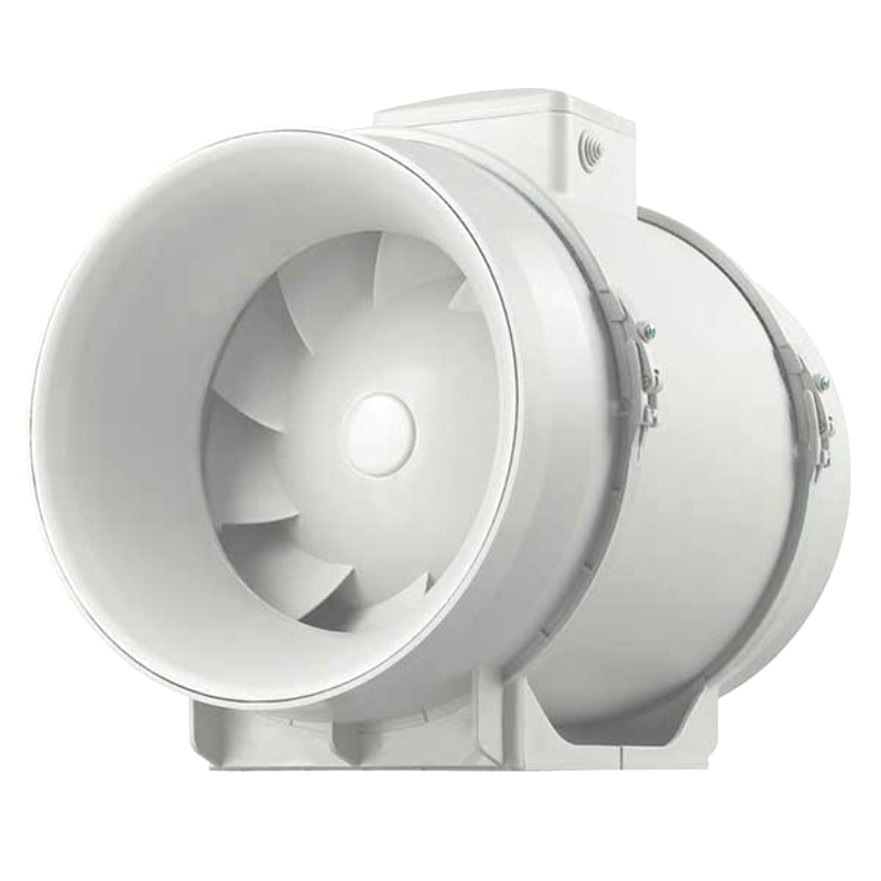 CFM MFT100S 4" Mixed Flow In-Line 2-Speed Virtually Silent Duct Fan 146/109 CFM