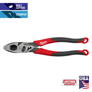 MILWAUKEE MT550C 9 LINEMAN COMFORT GRIP PLIERS WITH CRIMP