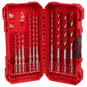 MILWAUKEE 48-20-9058 10PC DUTY CARB HMR DRILL BIT KIT