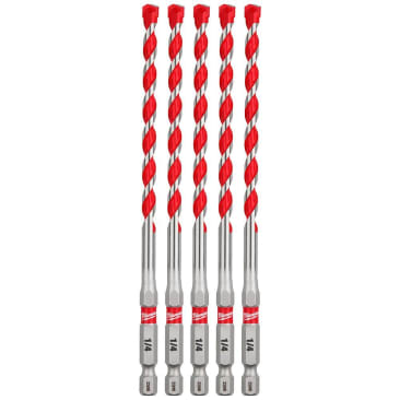 MILWAUKEE 48-20-9162 1/4 CARB HMR DRL BITS 5PK