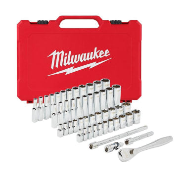 MILWAUKEE 48-22-9004 1/4 DR 50PC RAT/SOCKET SET - SAE & MET