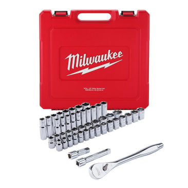 MILWAUKEE 48-22-9010 47 PC 1/2 SCKET WRENCH SET-SAE & METRIC