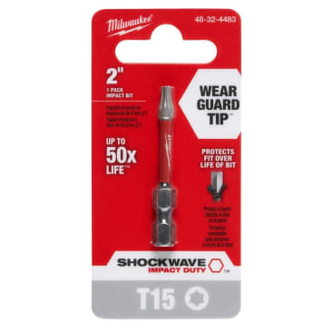 MILWAUKEE 48-32-4483 SHOCKWAVE T15 TORX 2IN POWER BIT