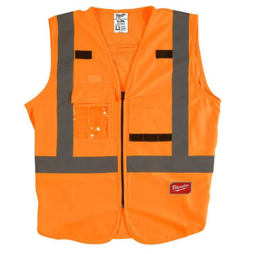 MILWAUKEE 48-73-5072 HIGH VIS ORANGE SAFETY VEST-L/XL