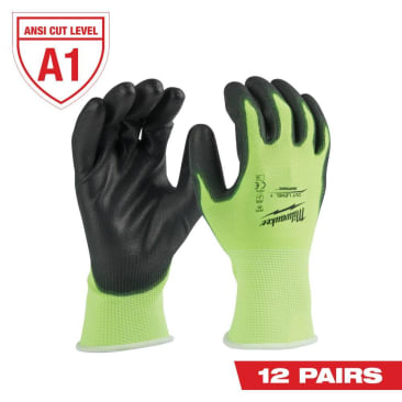 MILWAUKEE 48-73-8911B MED CUT 1 HIGH VIS GLOVES (12 PAIR)