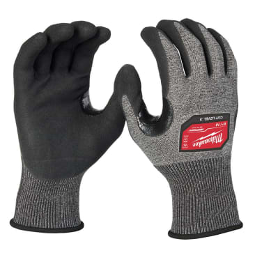 MILWAUKEE 48-73-7131 MED CUT LEVEL 3 HIGH-DEXTERITY NITRILE DIPPED GLOVES