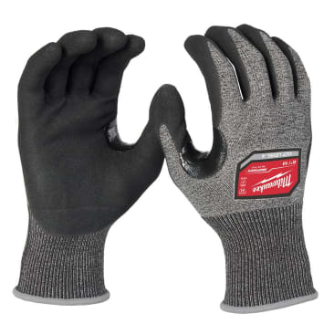 MILWAUKEE 48-73-7141E MED CUT LEVEL 4 HIGH-DEXTERITY NITRILE DIPPED GLOVES