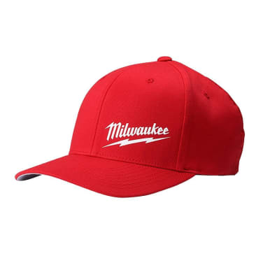 MILWAUKEE 504R-LXL FF FITTED HAT-RED L/XL