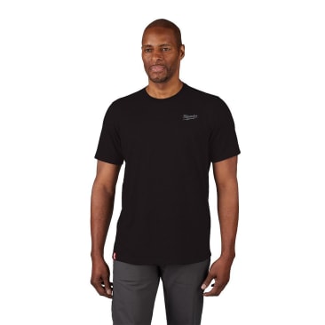 MILWAUKEE 603B-L LRG HYBRID SHORT SLEEVE WORK T-SHIRT BLACK