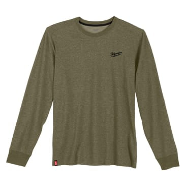 MILWAUKEE 604GN-XL XL HYBRID LONG SLEEVE WORK T-SHIRT GREEN