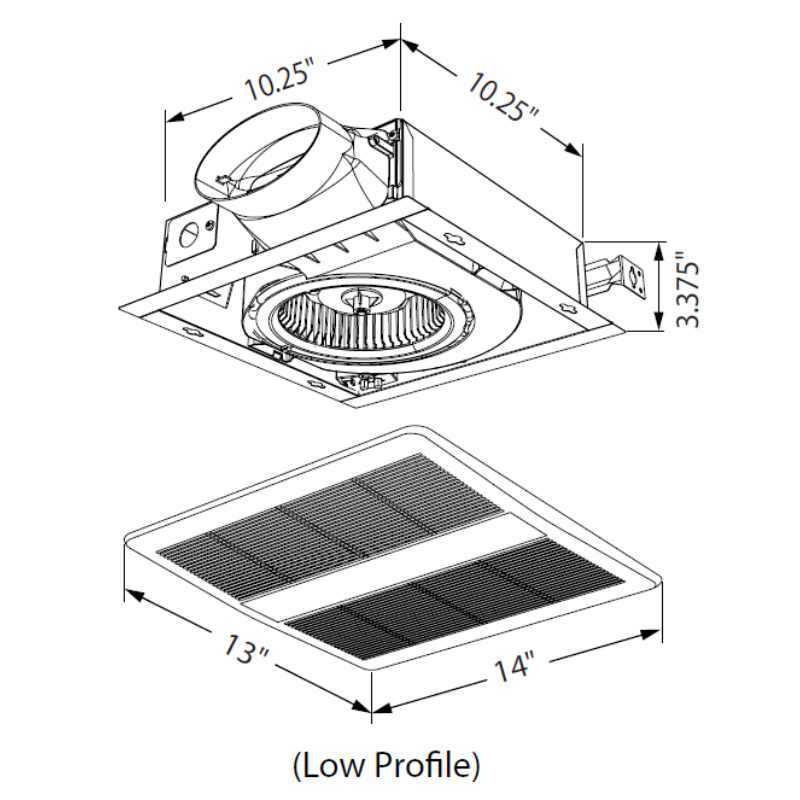 Broan Lopro Bathroom Exhaust Fan, 80 CFM, Jamaica