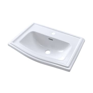 TOTO LT781#01 CLAYTON 1-HOLE SELF-RIMMING LAVATORY COTTON