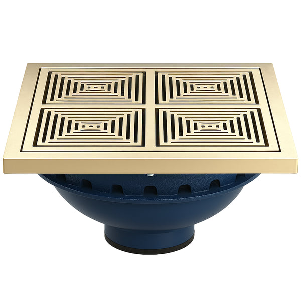 Zurn Z150‑DT 14″ Square Promenade Deck Drain, Bronze & Nickel Finishes
