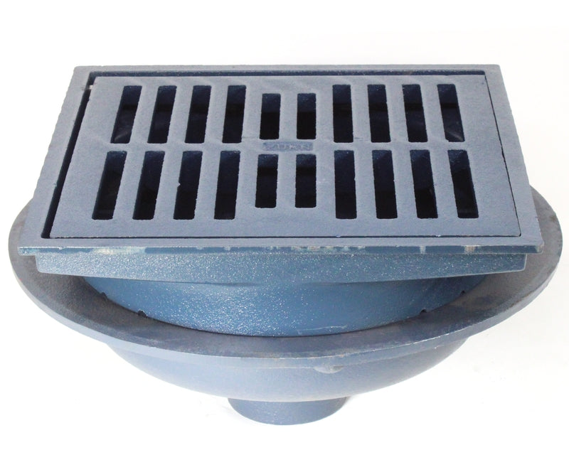 Zurn Z610-H 12" Square Heavy-Duty Floor Drain with Hinged Grate