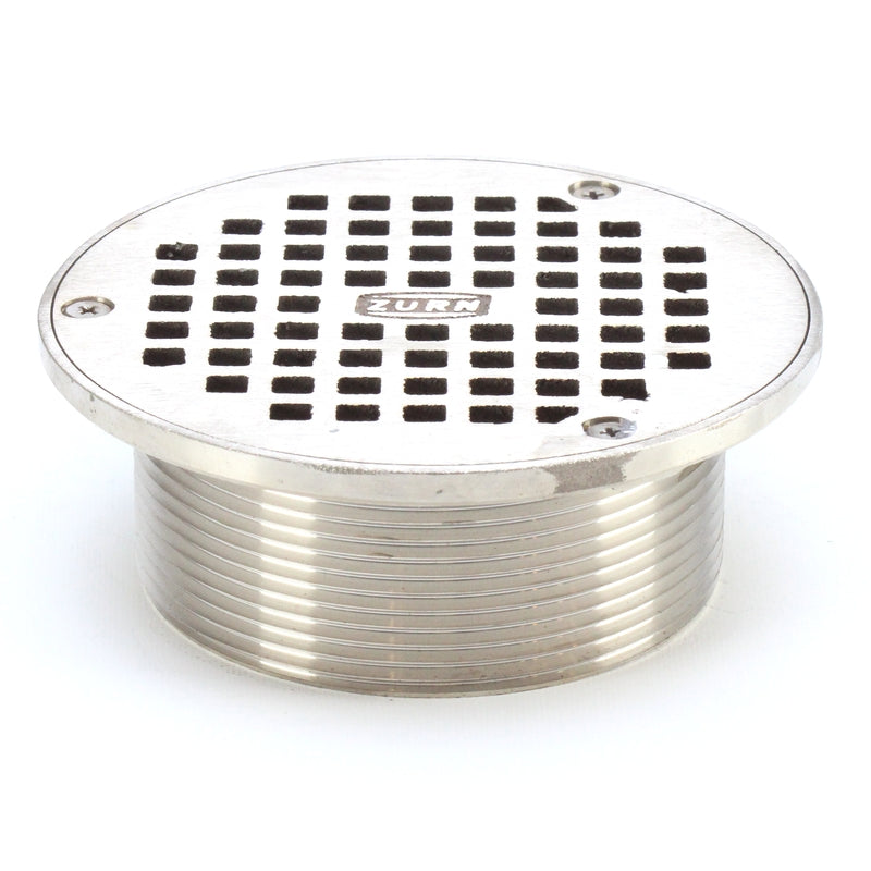 Zurn Z400B 'Type B' Series Round Floor Drain Strainer Assembly w/ Heel-Proof Square Openings, 3.5" Threaded Shank