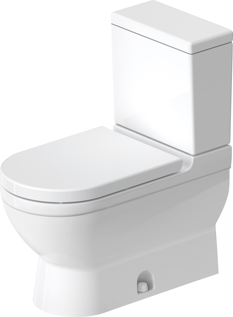 Duravit 2125010000 STARCK 3 WHITE E/R TOILET BOWL, 1,28GPF, SIPHON-JET, HET/GB