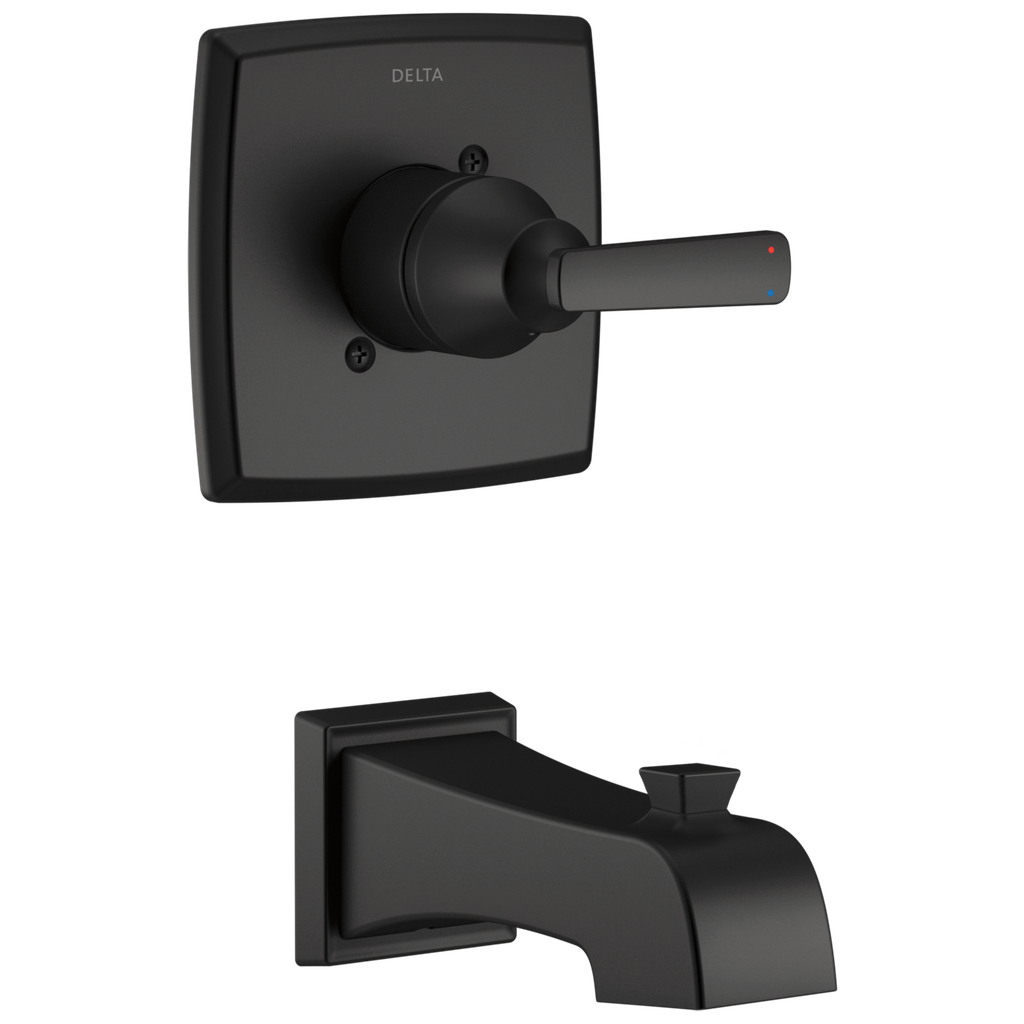 Delta T14164-Bl Matte Black Ashlyn: Monitor 14 Series Tub Trim Only None Single Handle Lever