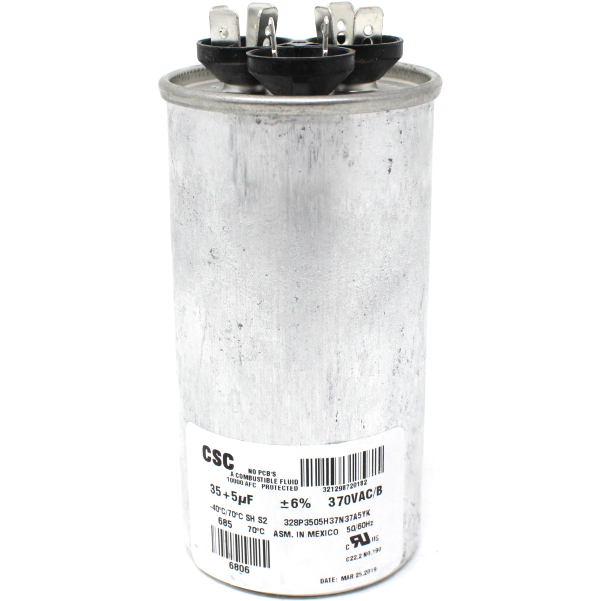 Luxaire 02423998700 Single Oval Run Capacitor, 35/5MFD, 370V