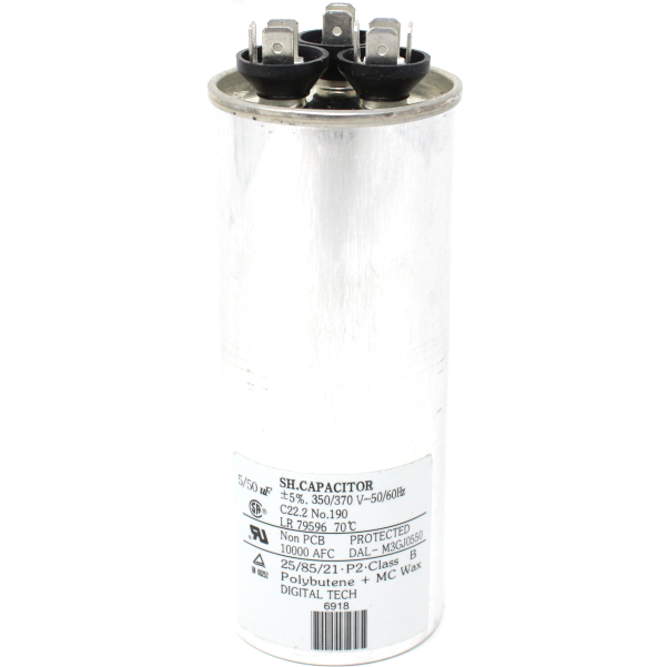 Luxaire 02425338700 Dual Round Run Capacitor, 50/5MFD, 370V