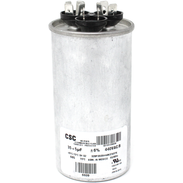Luxaire 02425859700 Round Dual Run Capacitor, 35/5MFD, 440V