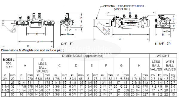 Zurn Wilkins 114-350 1-1/4" DCVA Double Check Backflow Preventer