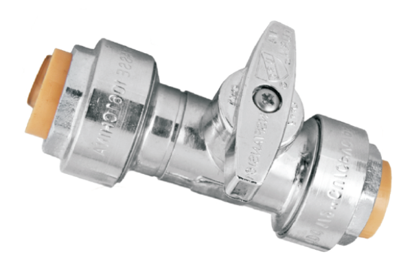 BMI 38904 1/2"P.F x 1/2"P.F Straight Stop - Chrome Plated Valve - 1/4 Turn - Lead Free (Package Quantities)
