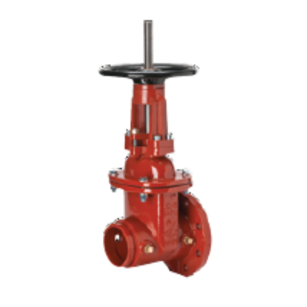 Zurn Wilkins 48OSYGXF Resilient Wedge Gate Valve, Open Stem & Yoke, Groove x Flange Connection
