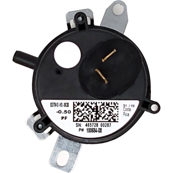 Lennox 73W76 White Pressure Switch (0.50" WC) - Alternate / Replacement Part Numbers: R100684-08, 100684-08 ,R100684-01